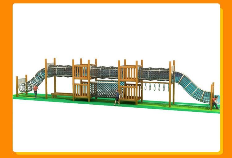 Newest Outdoor Jungle Gym Fitness Tunnel Bridge with Swing Sets Climbing Rope