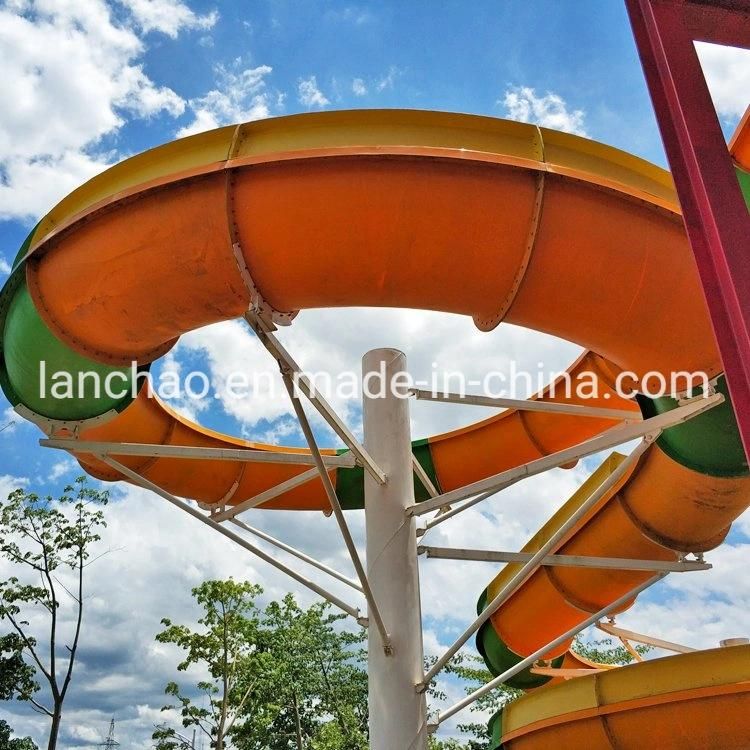 2-Person Water Park Tube Fiberglass Spiral Water Slide