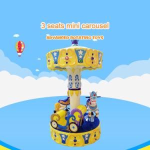 Amusement Park Small 3 Players Horse Carousel Ride on Trailer