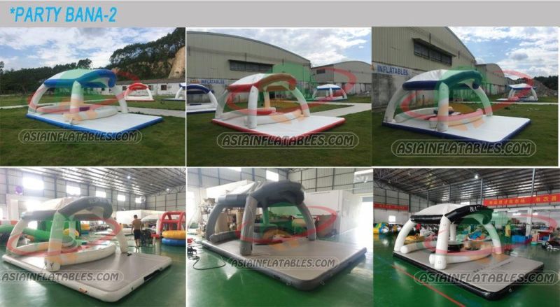 Inflatable Aqua Banas Inflatable Water Floating Island Leisure Platform with Tent