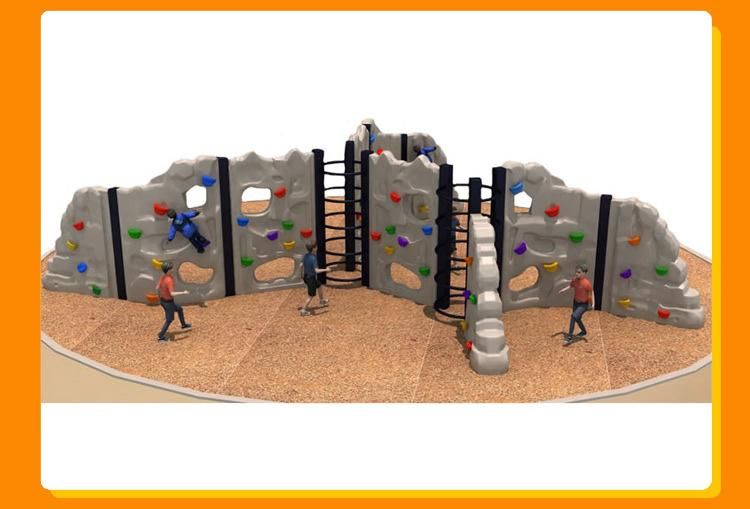 Durable Upright Plastic Rock Climbing Wall Panels Holds Jungle Gym Play Set for Kids