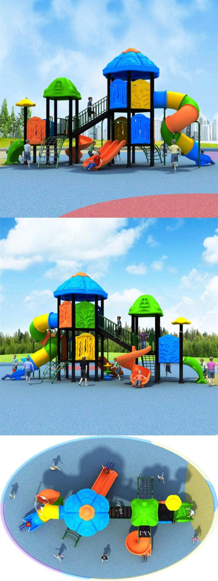 Spot Kids School Outdoor Playground Plastic Slide Amusement Park Equipment