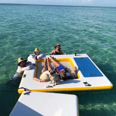 Outdoor Floating Inflatable Swim Platform Water Sports Inflated Platform with Pool