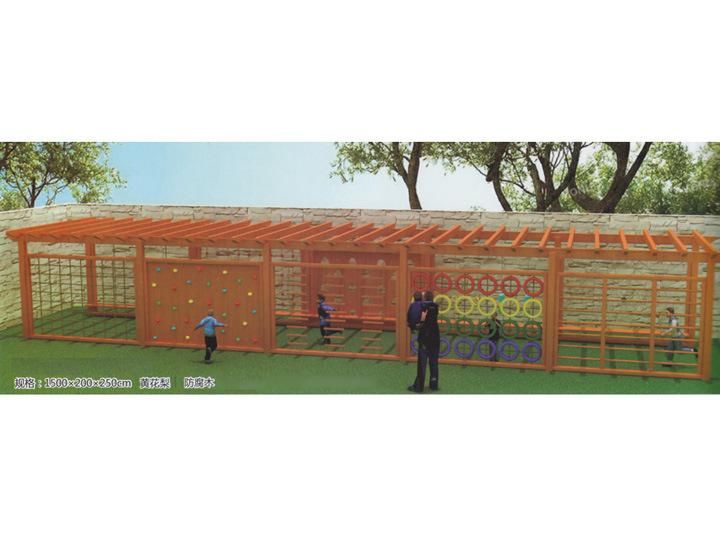Customized Design Wooden Outdoor Children Game Climbing Frames Wall Equipment