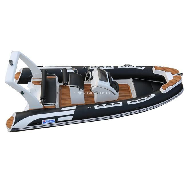 New Boat Style 17feet 5.2m Fiberglass Deep V Hull Hypalon PVC Inflatable Fishing Boat Luxury Rib Boat Outboard Motor Sports Boat Hypalon Boat Fishing Boat