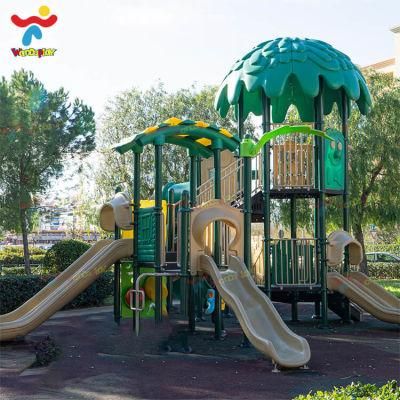 TUV Forest Theme Amusement Park Rides Plastic Tree House Outdoor Children Slide Playground Equipment for Kindergarten